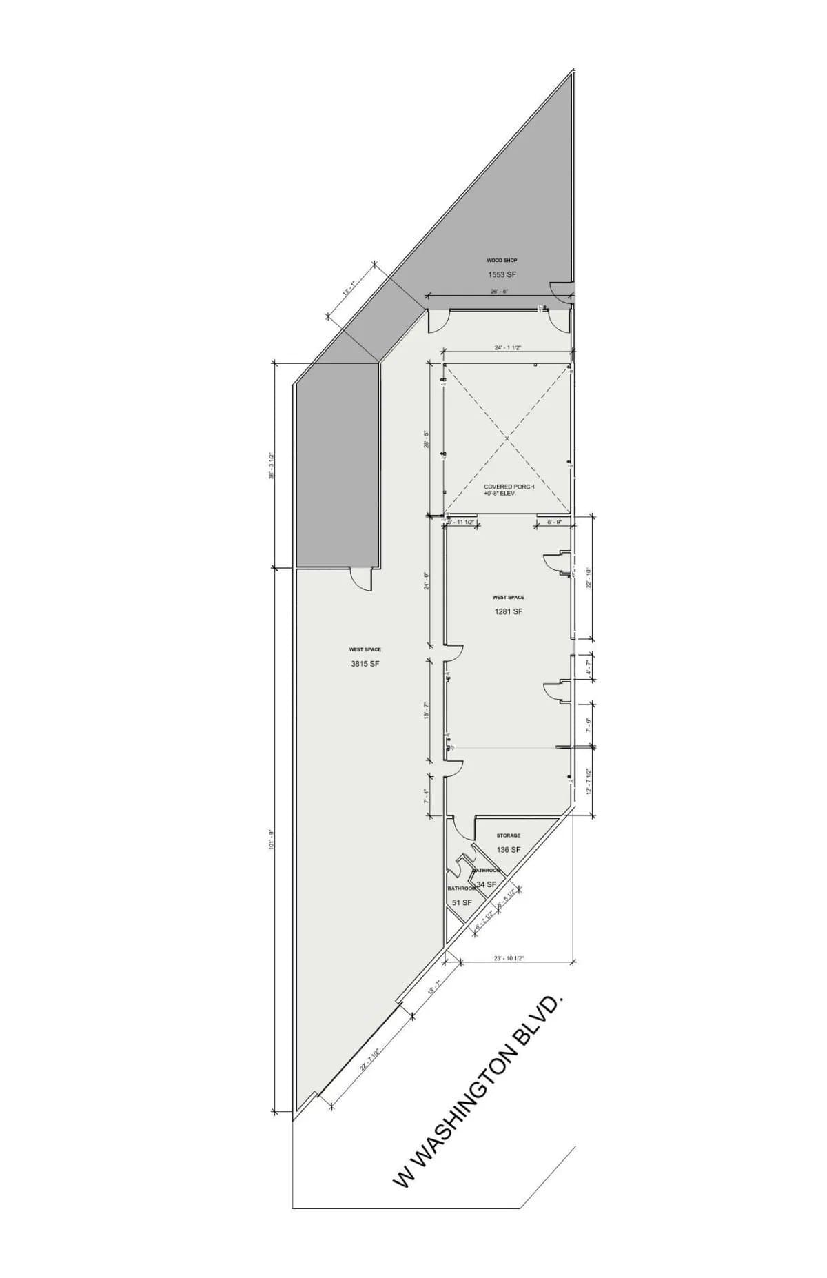 Art and Space LA west space floor plan — detailed layout with room dimensions