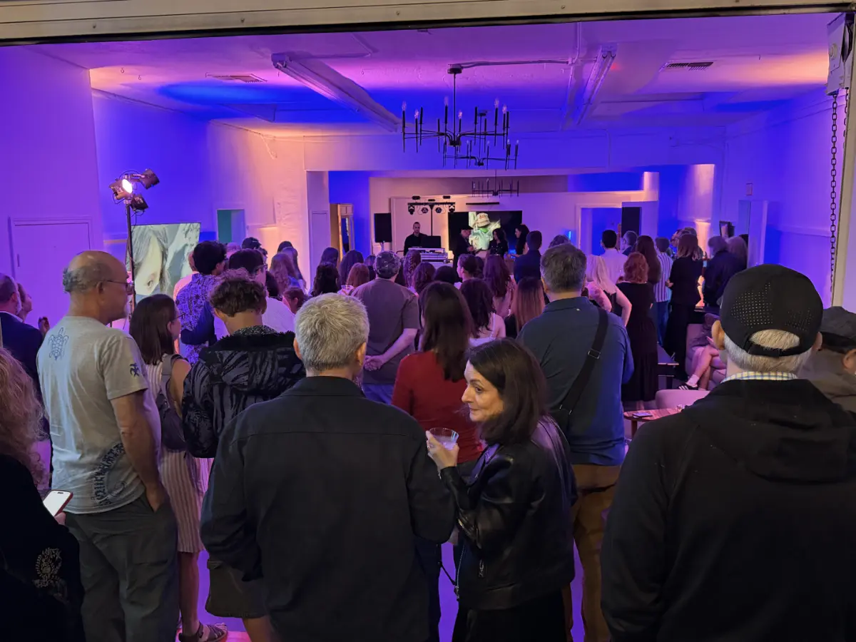 Packed event crowd inside Art and Space LA — 10,000 sq ft gallery-grade event venue in Mid-City Los Angeles